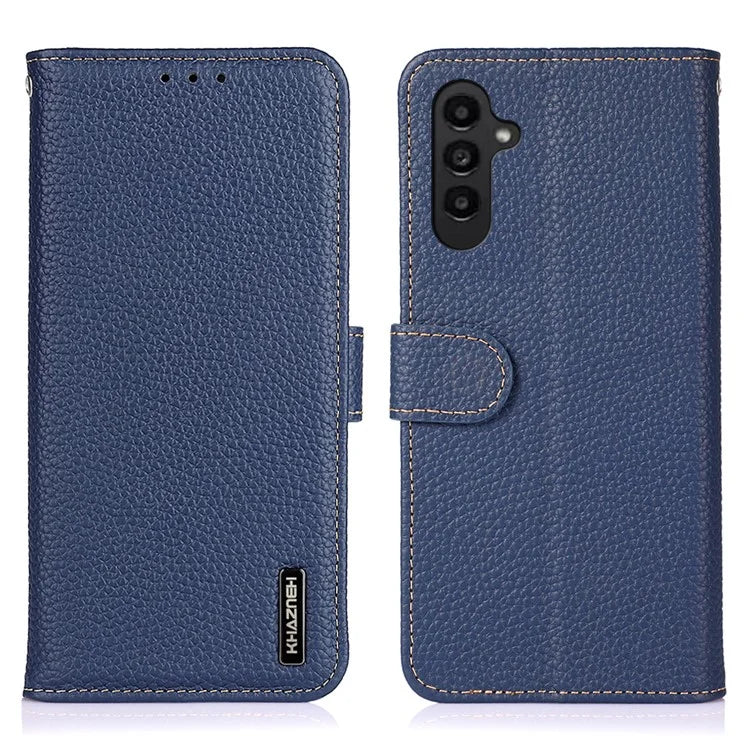 KHAZNEH For Samsung Galaxy A25 5G (Global) (161.0 x 76.5 x 8.3mm) Wallet Flip Case Genuine Cow Leather Phone Cover