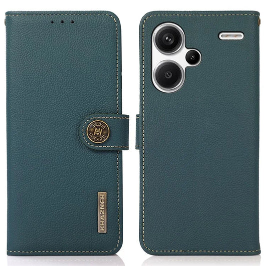 KHAZNEH For Xiaomi Redmi Note 13 Pro+ 5G Cell Phone Case Genuine Cow Leather Wallet Stand Protective Cover
