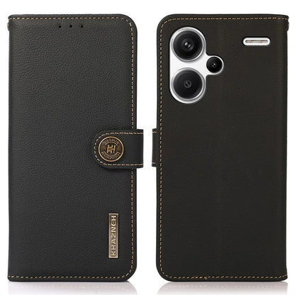 KHAZNEH For Xiaomi Redmi Note 13 Pro+ 5G Cell Phone Case Genuine Cow Leather Wallet Stand Protective Cover