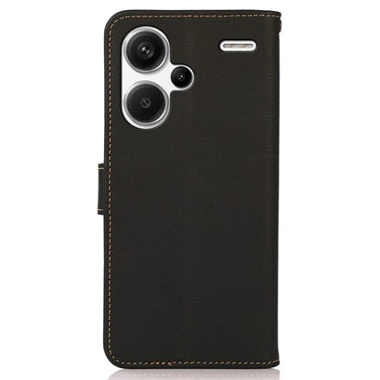 KHAZNEH For Xiaomi Redmi Note 13 Pro+ 5G Cell Phone Case Genuine Cow Leather Wallet Stand Protective Cover