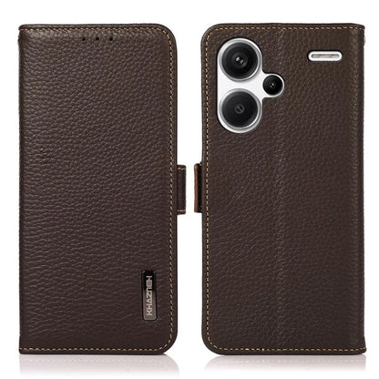 KHAZNEH For Xiaomi Redmi Note 13 Pro+ 5G Wallet Phone Case RFID Blocking Stand View Cover