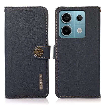 KHAZNEH For Xiaomi Redmi Note 13 5G/13 5G (China) Case Wallet Stand Genuine Cow Leather Smartphone Cover