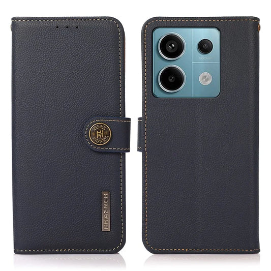 KHAZNEH For Xiaomi Redmi Note 13 5G/13 5G (China) Case Wallet Stand Genuine Cow Leather Smartphone Cover