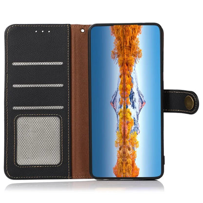 KHAZNEH For Xiaomi Redmi Note 13 Pro 5G / Poco X6 5G Case RFID Blocking Genuine Cow Leather Card Slot Phone Cover