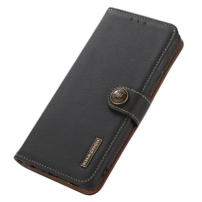 KHAZNEH For Xiaomi Redmi Note 13 Pro 5G / Poco X6 5G Case RFID Blocking Genuine Cow Leather Card Slot Phone Cover