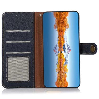 KHAZNEH For Xiaomi Redmi Note 13 Pro 5G / Poco X6 5G Case RFID Blocking Genuine Cow Leather Card Slot Phone Cover