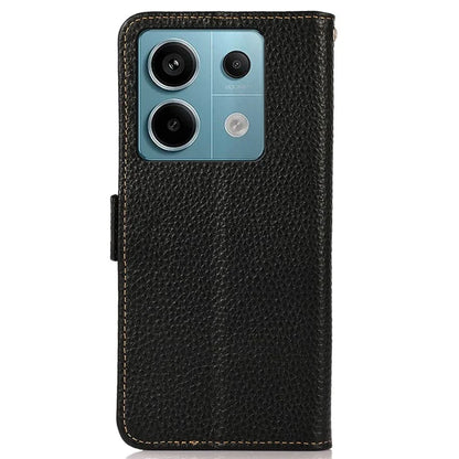 KHAZNEH For Xiaomi Redmi Note 13 Pro 5G / Poco X6 5G Case Litchi Texture RFID Blocking Phone Protector