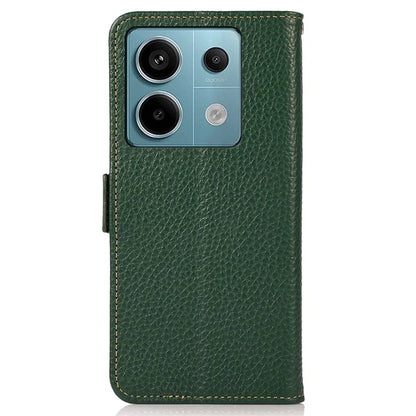 KHAZNEH For Xiaomi Redmi Note 13 Pro 5G / Poco X6 5G Case Litchi Texture RFID Blocking Phone Protector