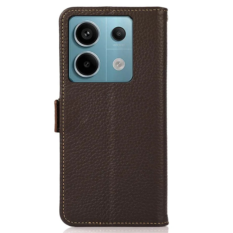 KHAZNEH For Xiaomi Redmi Note 13 Pro 5G / Poco X6 5G Case Litchi Texture RFID Blocking Phone Protector