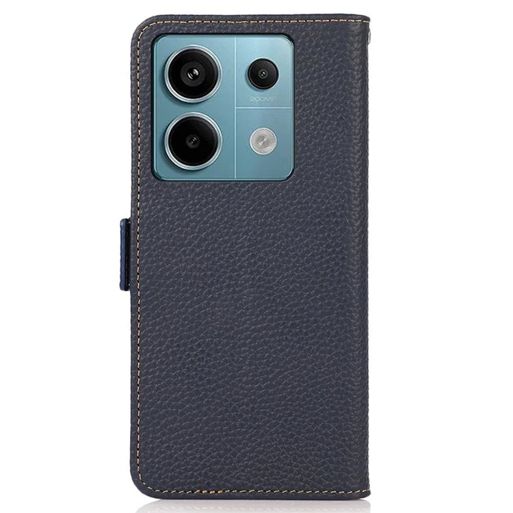 KHAZNEH For Xiaomi Redmi Note 13 Pro 5G / Poco X6 5G Case Litchi Texture RFID Blocking Phone Protector