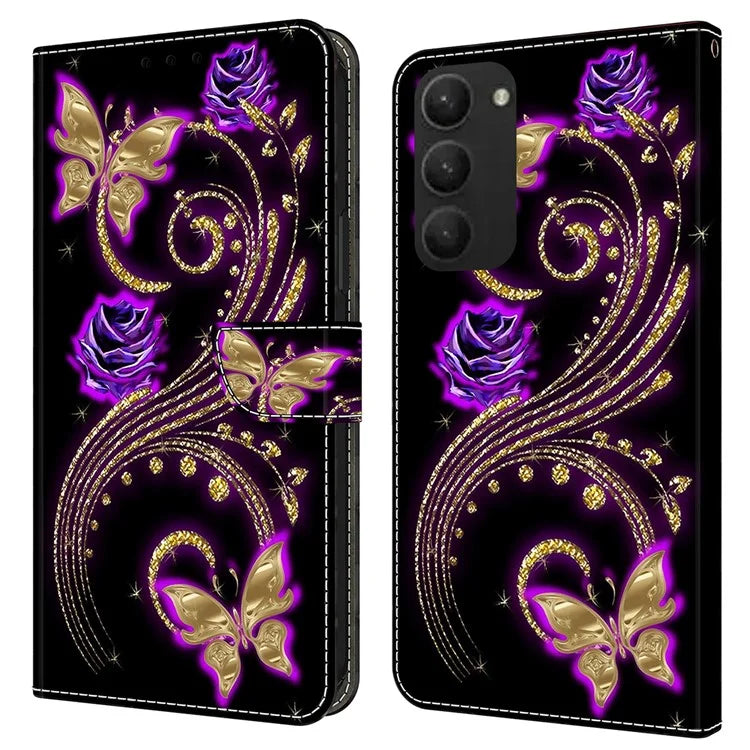 For Samsung Galaxy S24+ Case Stand Wallet Leather Cover with 3D Pattern Printing