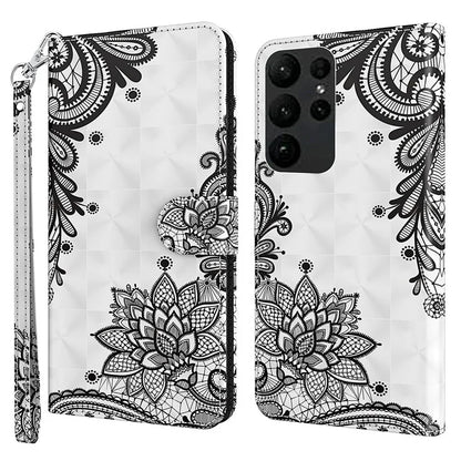 For Samsung Galaxy S24 Ultra Case 3D Pattern Leather Stand Phone Cover