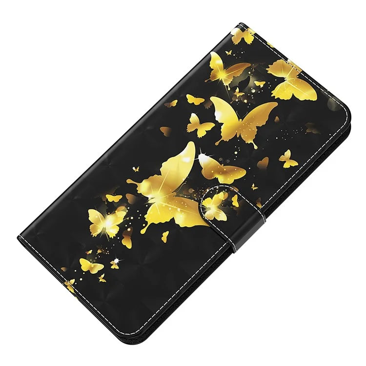 For Samsung Galaxy S24+ Leather 3D Pattern Case Flip Wrist Strap Cell Phone Cover