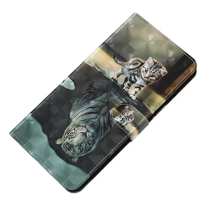 For Samsung Galaxy S24+ Leather 3D Pattern Case Flip Wrist Strap Cell Phone Cover