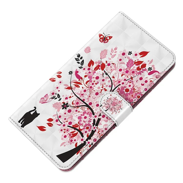 For Samsung Galaxy S24+ Leather 3D Pattern Case Flip Wrist Strap Cell Phone Cover