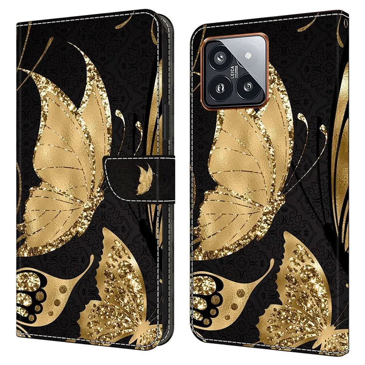For Xiaomi 14 Pro Leather Phone Case Wallet 3D Pattern Design Cover