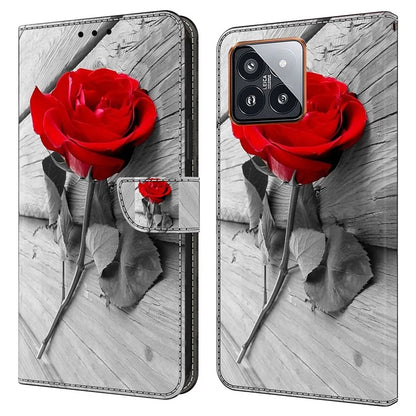 For Xiaomi 14 Pro Leather Phone Case Wallet 3D Pattern Design Cover