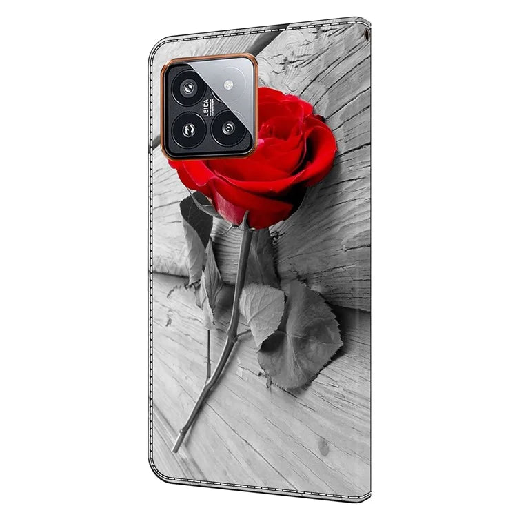 For Xiaomi 14 Pro Leather Phone Case Wallet 3D Pattern Design Cover