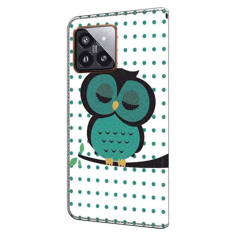 For Xiaomi 14 Pro Leather Phone Case Wallet 3D Pattern Design Cover