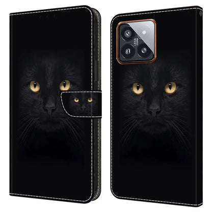 For Xiaomi 14 Pro Leather Phone Case Wallet 3D Pattern Design Cover