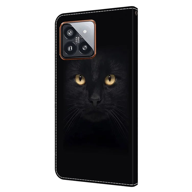 For Xiaomi 14 Pro Leather Phone Case Wallet 3D Pattern Design Cover