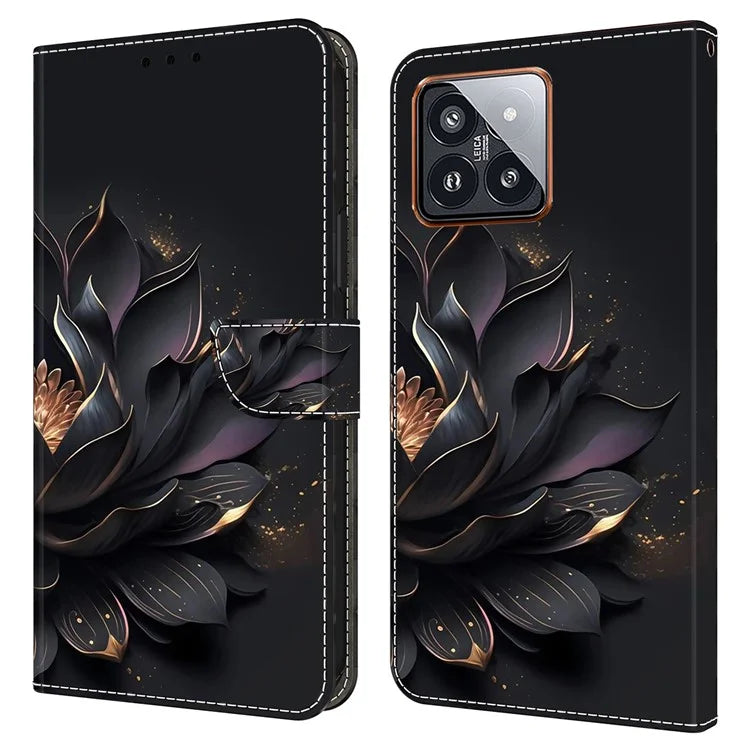 For Xiaomi 14 Pro Leather Phone Case Wallet 3D Pattern Design Cover