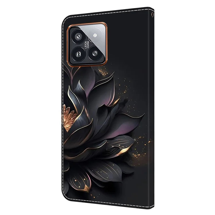For Xiaomi 14 Pro Leather Phone Case Wallet 3D Pattern Design Cover