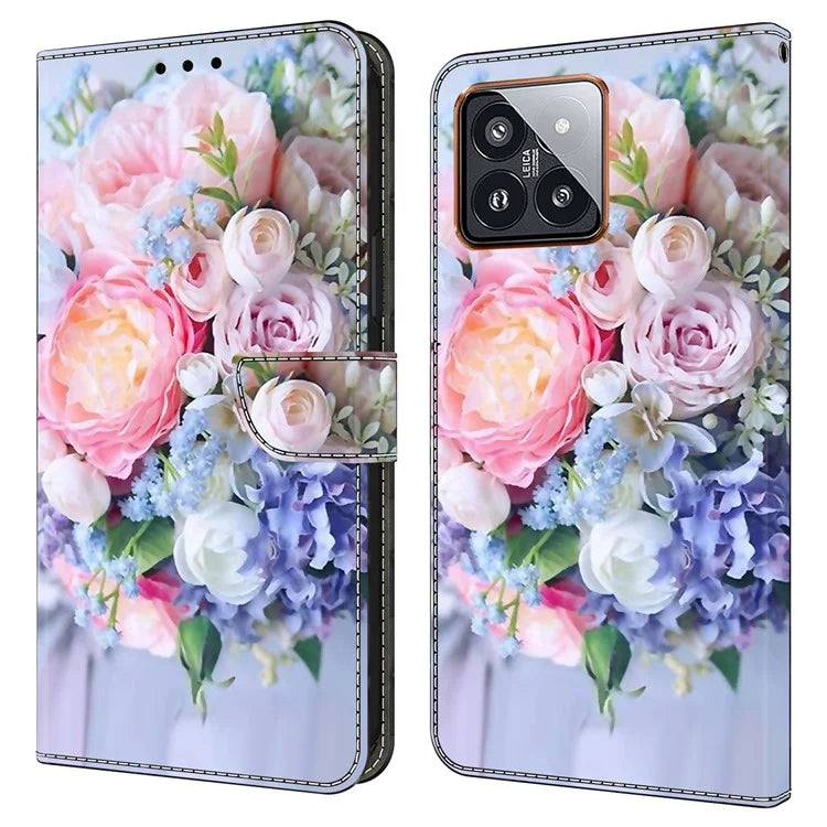 For Xiaomi 14 Pro Leather Phone Case Wallet 3D Pattern Design Cover