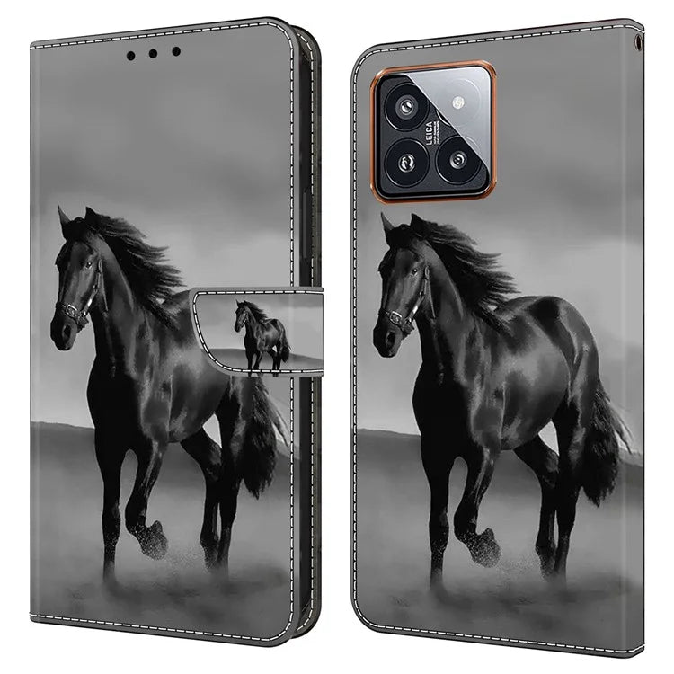 For Xiaomi 14 Pro Leather Phone Case Wallet 3D Pattern Design Cover