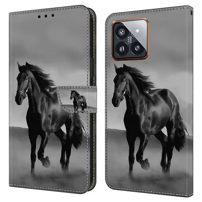 For Xiaomi 14 Pro Leather Phone Case Wallet 3D Pattern Design Cover