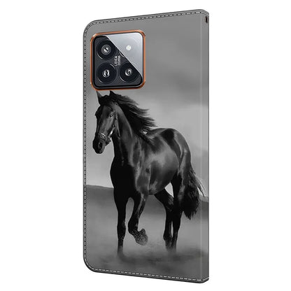 For Xiaomi 14 Pro Leather Phone Case Wallet 3D Pattern Design Cover