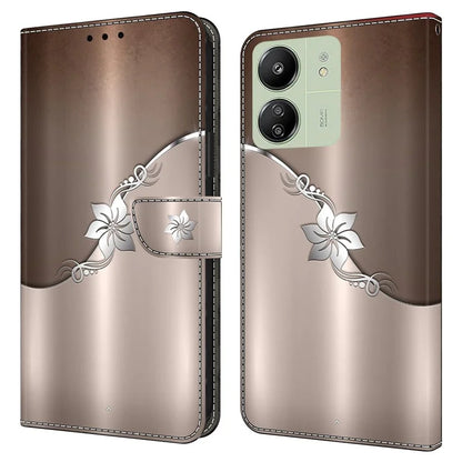 For Xiaomi Redmi 13C 4G / Poco C65 4G Phone Case PU Leather 3D Pattern Flip Folio Cover