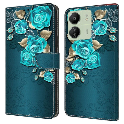 For Xiaomi Redmi 13C 4G / Poco C65 4G Phone Case PU Leather 3D Pattern Flip Folio Cover