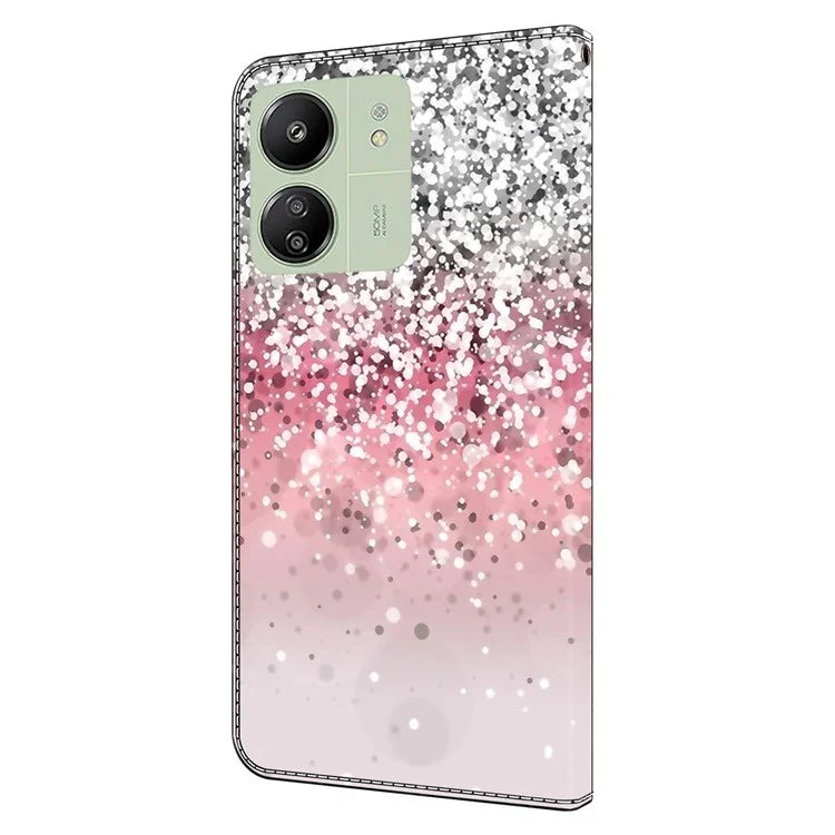 For Xiaomi Redmi 13C 4G / Poco C65 4G Phone Case PU Leather 3D Pattern Flip Folio Cover