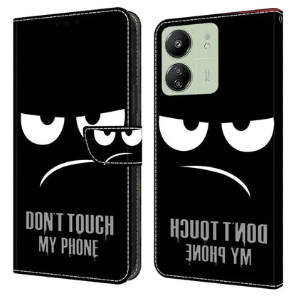 For Xiaomi Redmi 13C 4G / Poco C65 4G Phone Case PU Leather 3D Pattern Flip Folio Cover