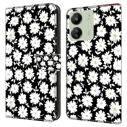 For Xiaomi Redmi 13C 4G / Poco C65 4G Phone Case PU Leather 3D Pattern Flip Folio Cover