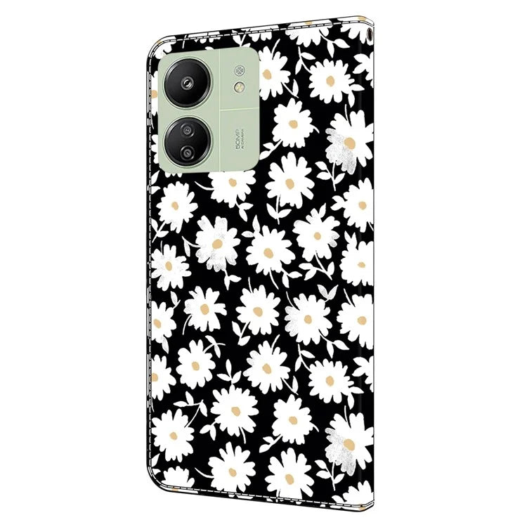 For Xiaomi Redmi 13C 4G / Poco C65 4G Phone Case PU Leather 3D Pattern Flip Folio Cover