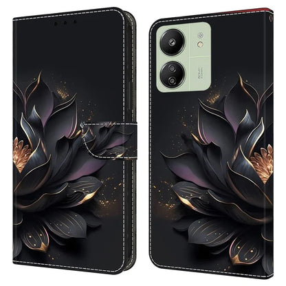 For Xiaomi Redmi 13C 4G / Poco C65 4G Phone Case PU Leather 3D Pattern Flip Folio Cover
