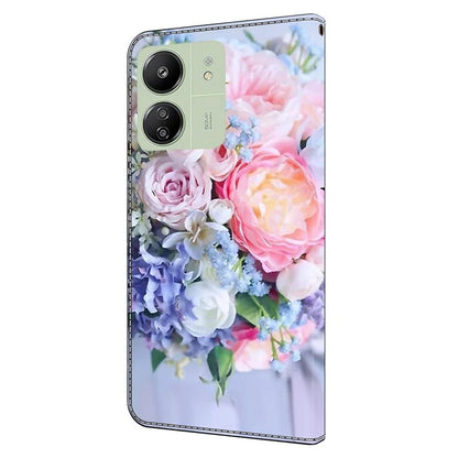For Xiaomi Redmi 13C 4G / Poco C65 4G Phone Case PU Leather 3D Pattern Flip Folio Cover