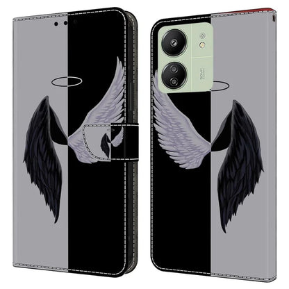 For Xiaomi Redmi 13C 4G / Poco C65 4G Phone Case PU Leather 3D Pattern Flip Folio Cover