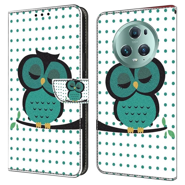 For Honor Magic5 Pro Leather Phone Case Wallet 3D Pattern All Inclusive Cover