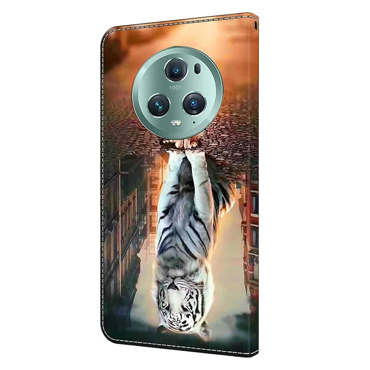 For Honor Magic5 Pro Leather Phone Case Wallet 3D Pattern All Inclusive Cover