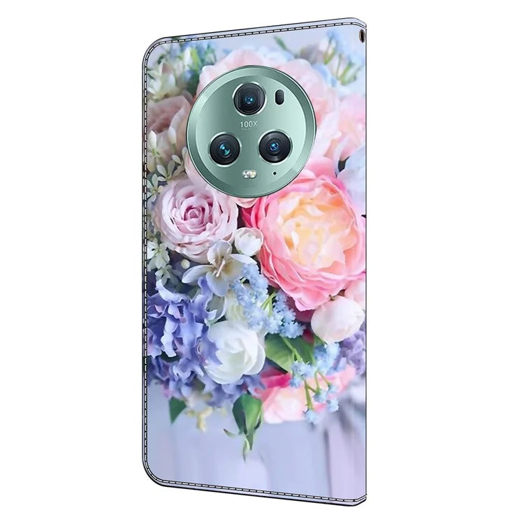 For Honor Magic5 Pro Leather Phone Case Wallet 3D Pattern All Inclusive Cover