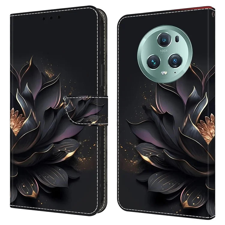 For Honor Magic5 Pro Leather Phone Case Wallet 3D Pattern All Inclusive Cover