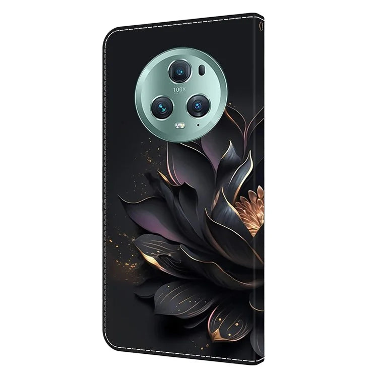 For Honor Magic5 Pro Leather Phone Case Wallet 3D Pattern All Inclusive Cover