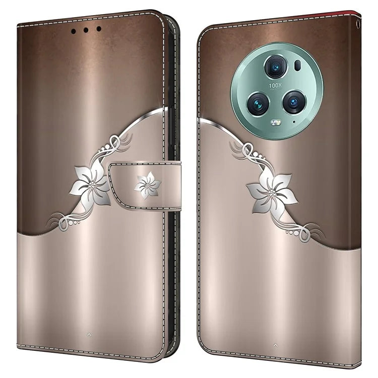 For Honor Magic5 Pro Leather Phone Case Wallet 3D Pattern All Inclusive Cover