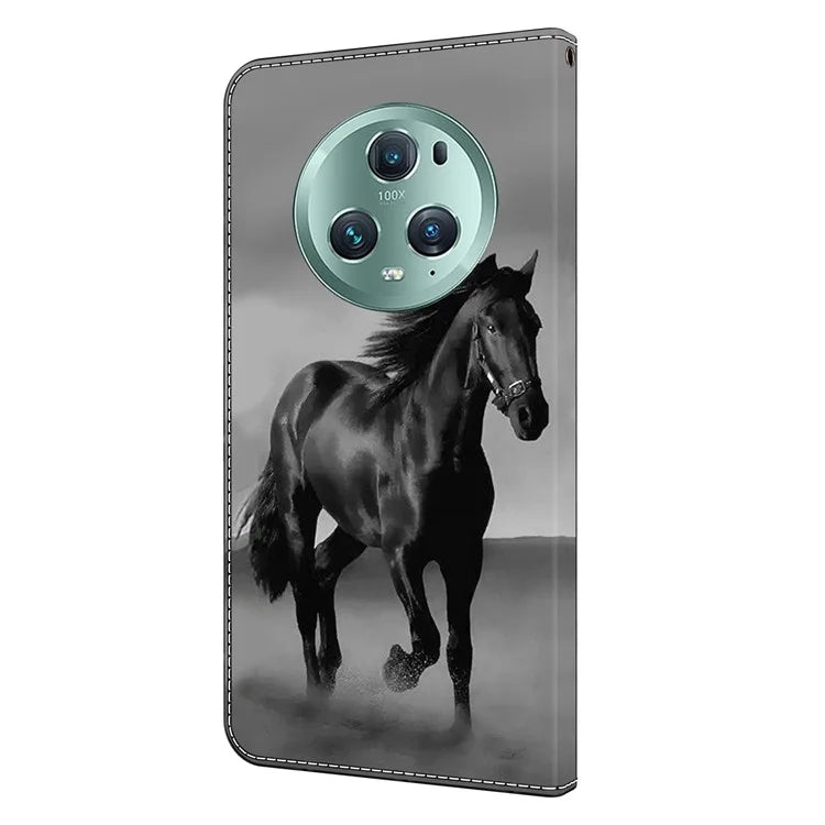 For Honor Magic5 Pro Leather Phone Case Wallet 3D Pattern All Inclusive Cover
