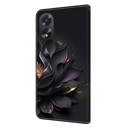 For Oppo A38 4G / A18 4G Leather Phone Case 3D Pattern Magnetic Closure Folio Cover