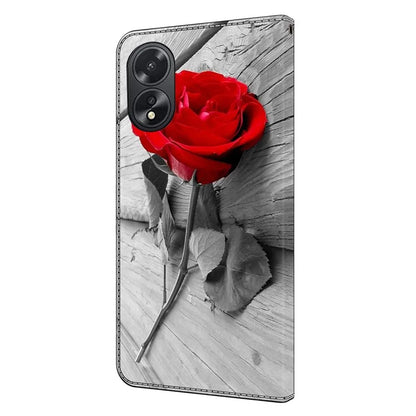For Oppo A38 4G / A18 4G Leather Phone Case 3D Pattern Magnetic Closure Folio Cover
