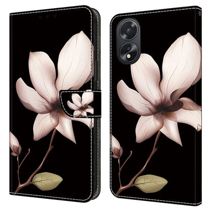 For Oppo A38 4G / A18 4G Leather Phone Case 3D Pattern Magnetic Closure Folio Cover